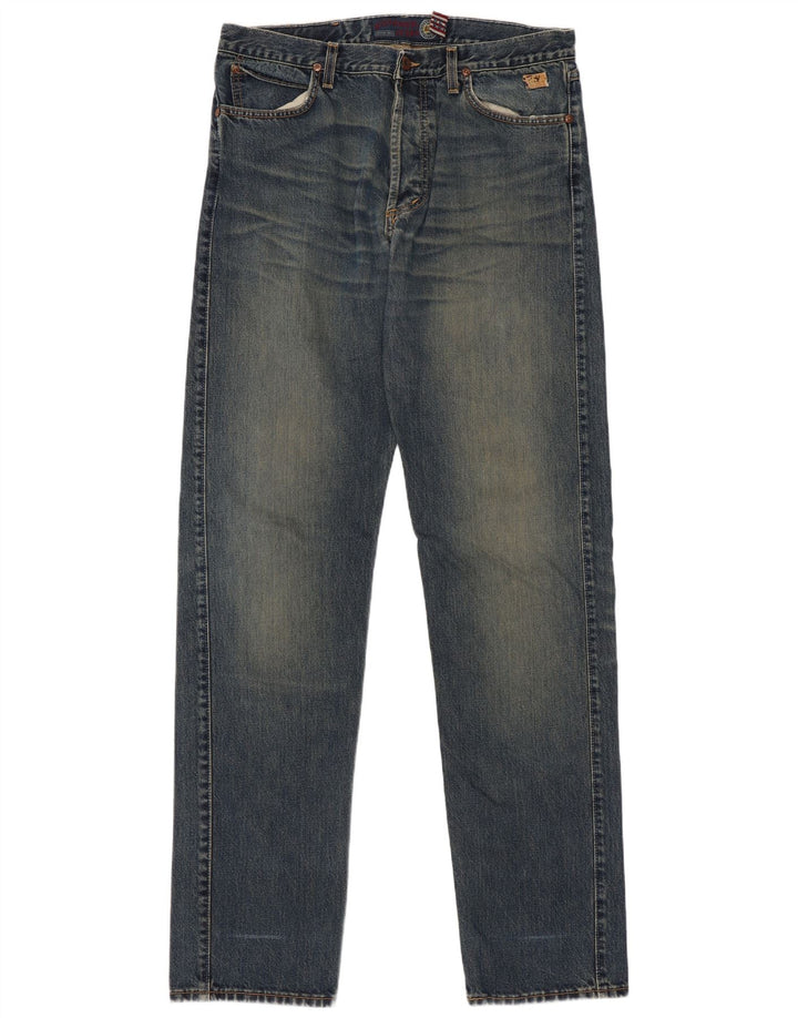 Calça jeans reta masculina Roy Rogers W36 L36 algodão azul