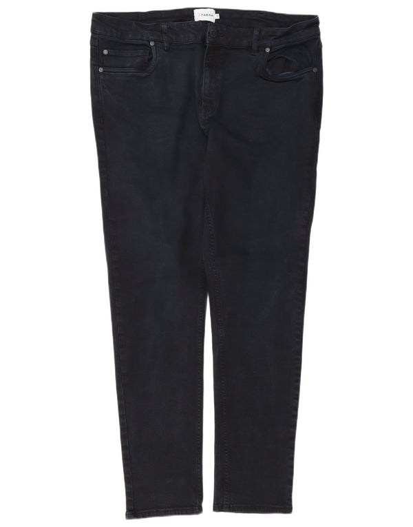 Farah Mens Skinny Jeans W40 L32 Azul Marinho Algodão