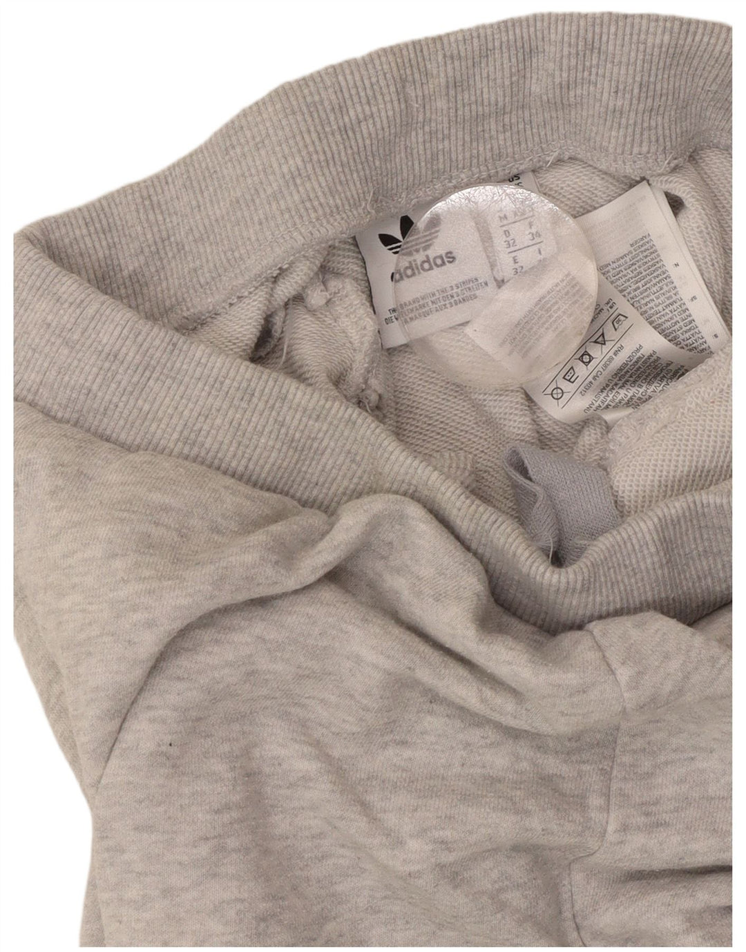 ADIDAS Calças de treino femininas Joggers UK 6 XS Cinza Flecked Cotton