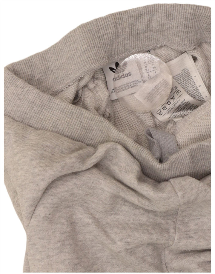 ADIDAS Calças de treino femininas Joggers UK 6 XS Cinza Flecked Cotton