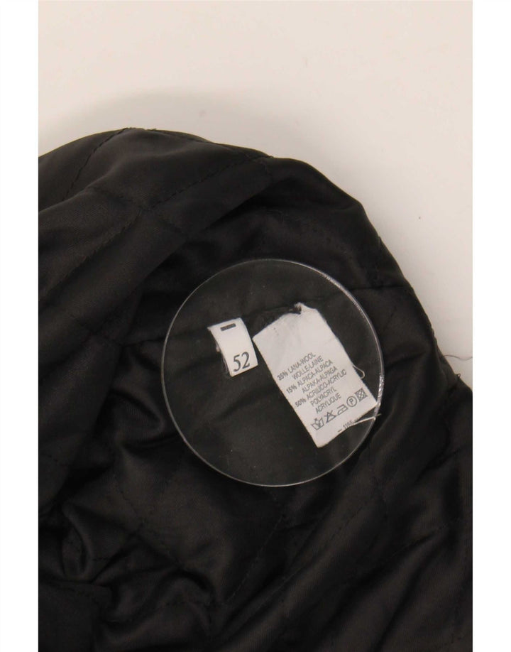 Suéter cardigã masculino vintage IT 52 grande lã geométrica marrom