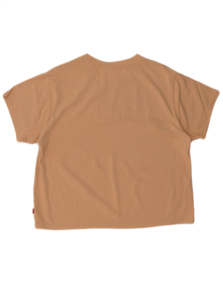 Camiseta feminina Levi's Oversized Graphic Top UK 10 Pequeno Bege