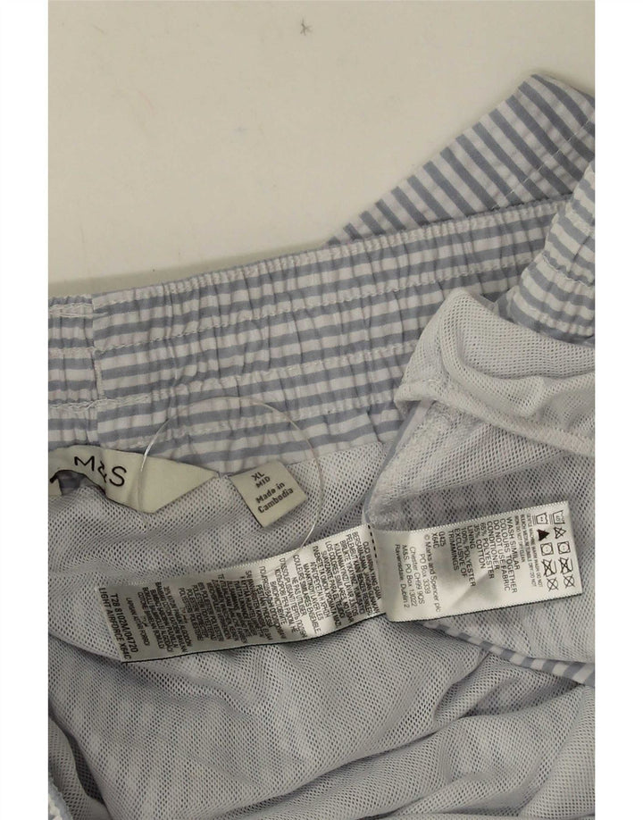 Shorts de natação masculino Marks & Spencer XL listrado azul poliéster