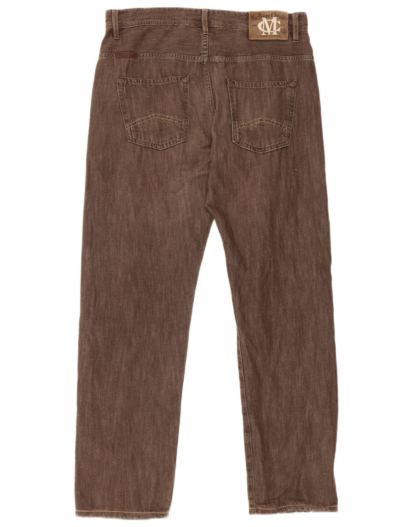 Jeans retos masculinos Marlboro Classics W33 L30 algodão marrom