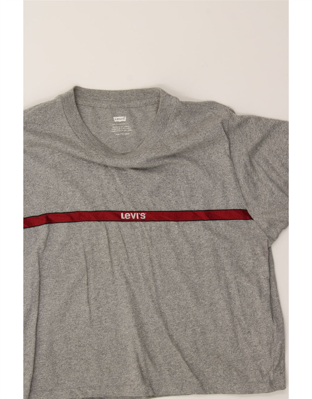 LEVI'S Womens Crop T-Shirt Top UK 2 2XS Grey Cotton Vintage Levi's and Second-Hand Levi's from Messina Hembry 