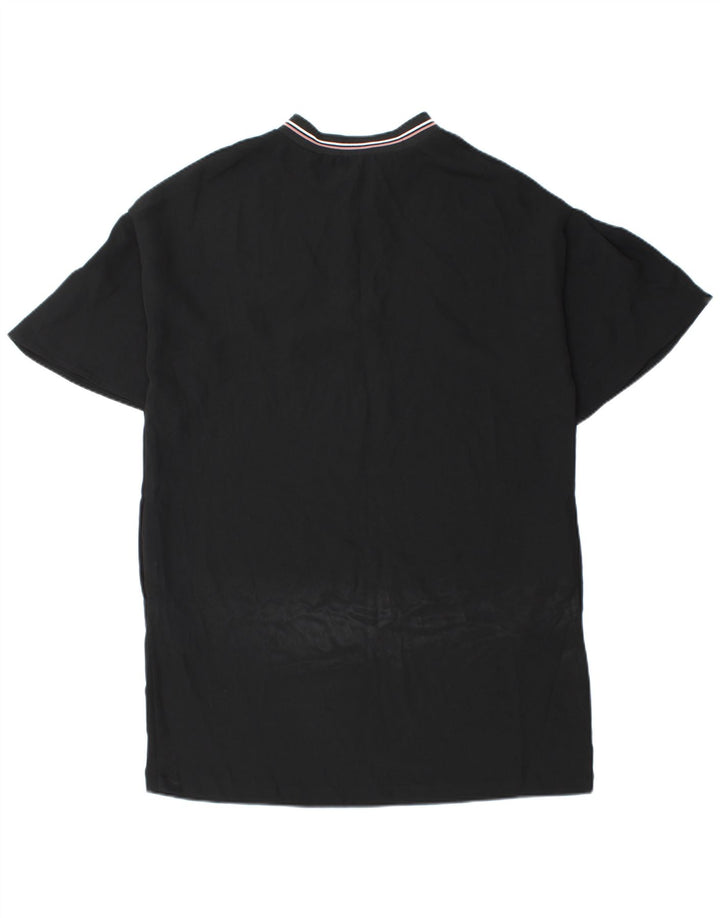 Vestido feminino Zara com zíper e gola redonda Reino Unido 14 médio preto poliéster
