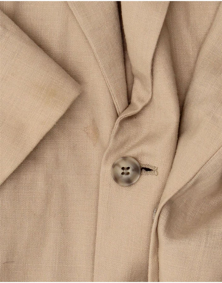 Jaqueta blazer masculina de 2 botões Marks & Spencer Reino Unido 44 XL linho bege