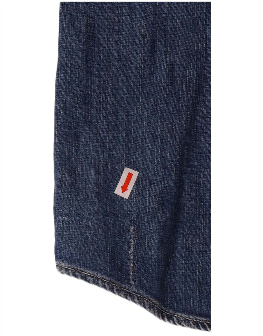 Camisa jeans feminina de manga curta Gas UK 12 algodão azul médio