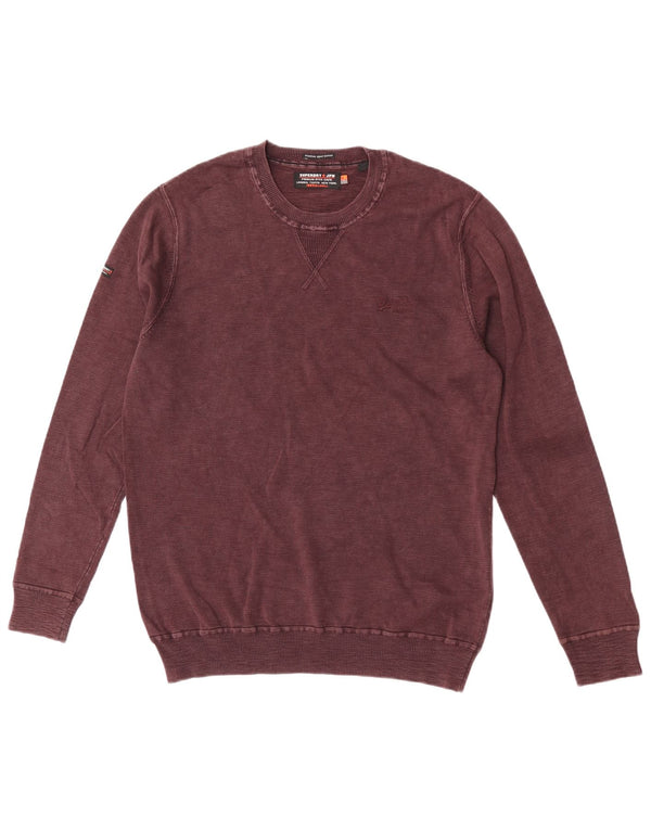 Suéter feminino Superdry com gola redonda UK 18 XL marrom algodão