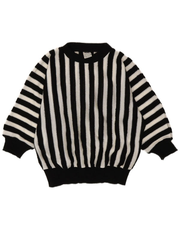 Suéter feminino C&A com gola canoa EU 48/50 XL preto listrado acrílico