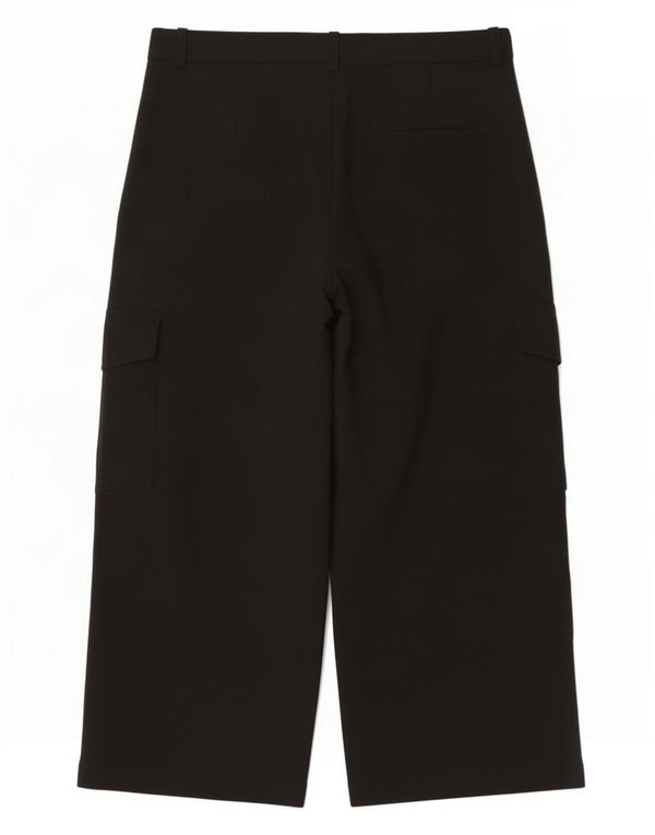 Calça cargo reta feminina Marks & Spencer UK 18 XL W38 L28 preta