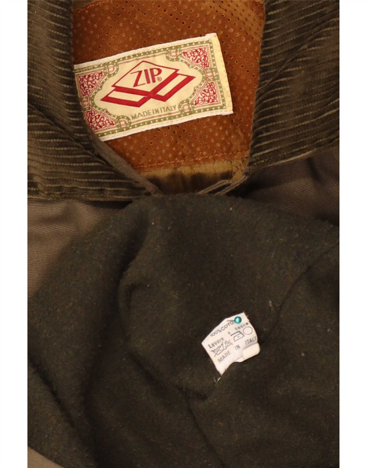 Casaco Duffle Zip Feminino Oversized UK 18 XL Algodão Cáqui