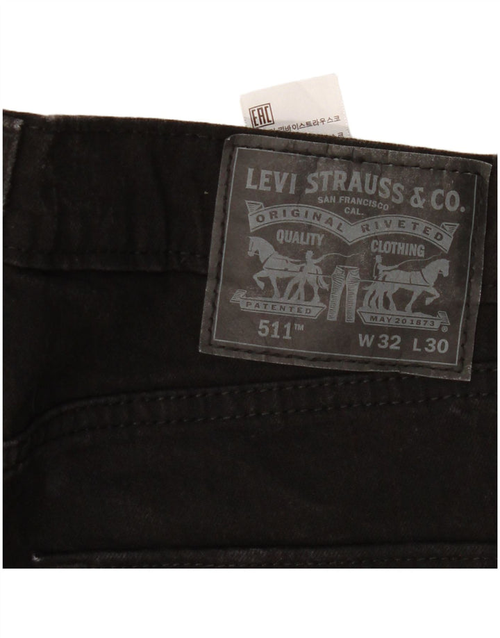 Levi's Masculino 511 Slim Jeans W32 L30 Algodão Preto