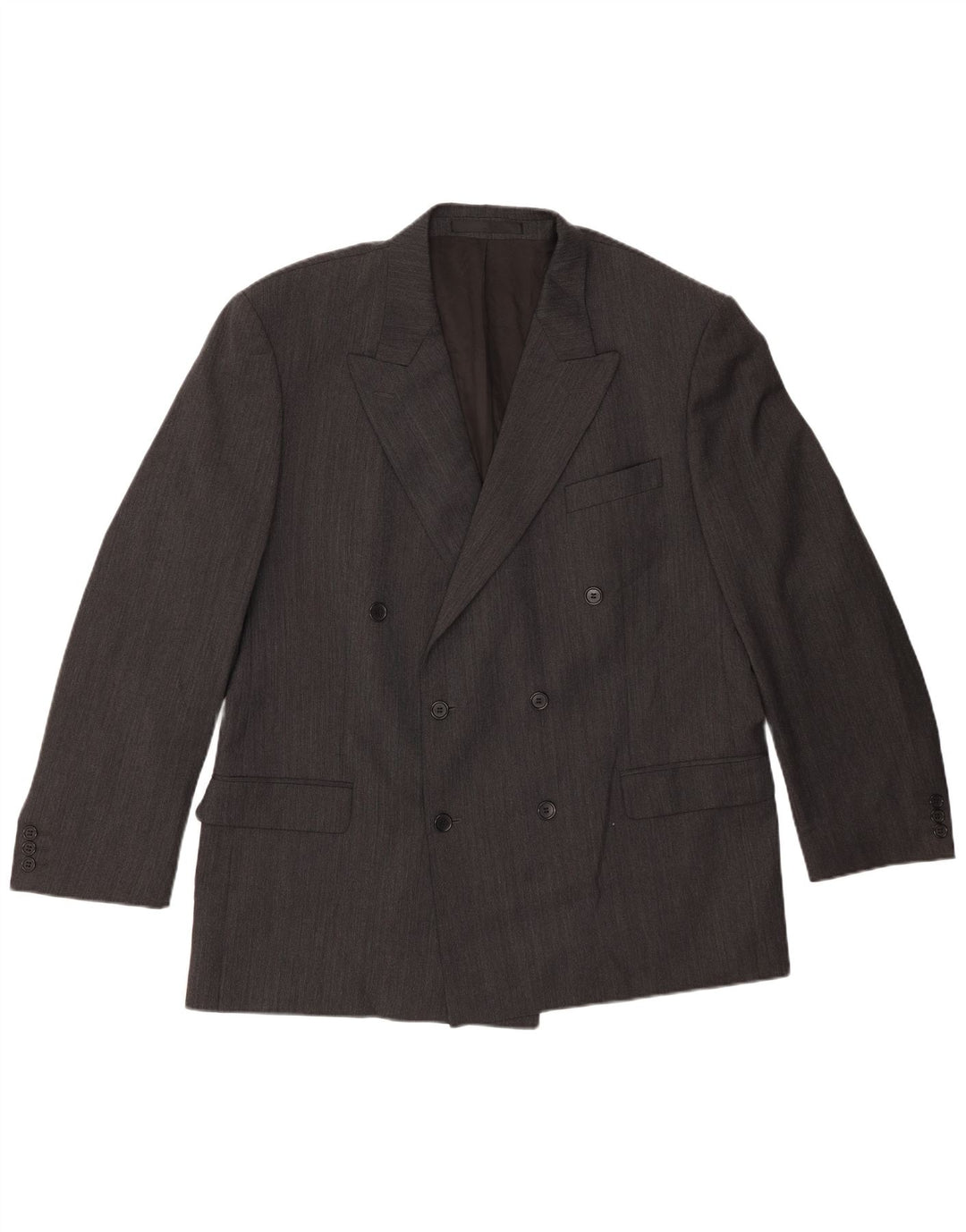 Jaqueta blazer masculina Marks & Spencer com peito duplo Reino Unido 46 3XL cinza poliéster