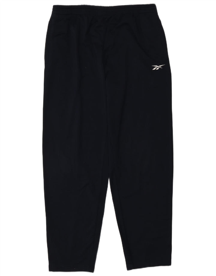 Calça de treino masculina Reebok grande poliéster azul marinho