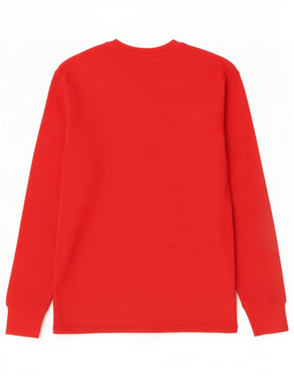 Polo Ralph Lauren Mens Regular Top Manga Longa Pequeno Algodão Vermelho