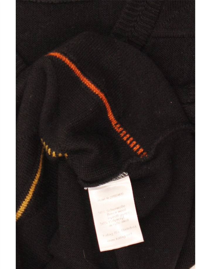 Regata feminina vintage VINTAGE UK 14 grande lã listrada preta