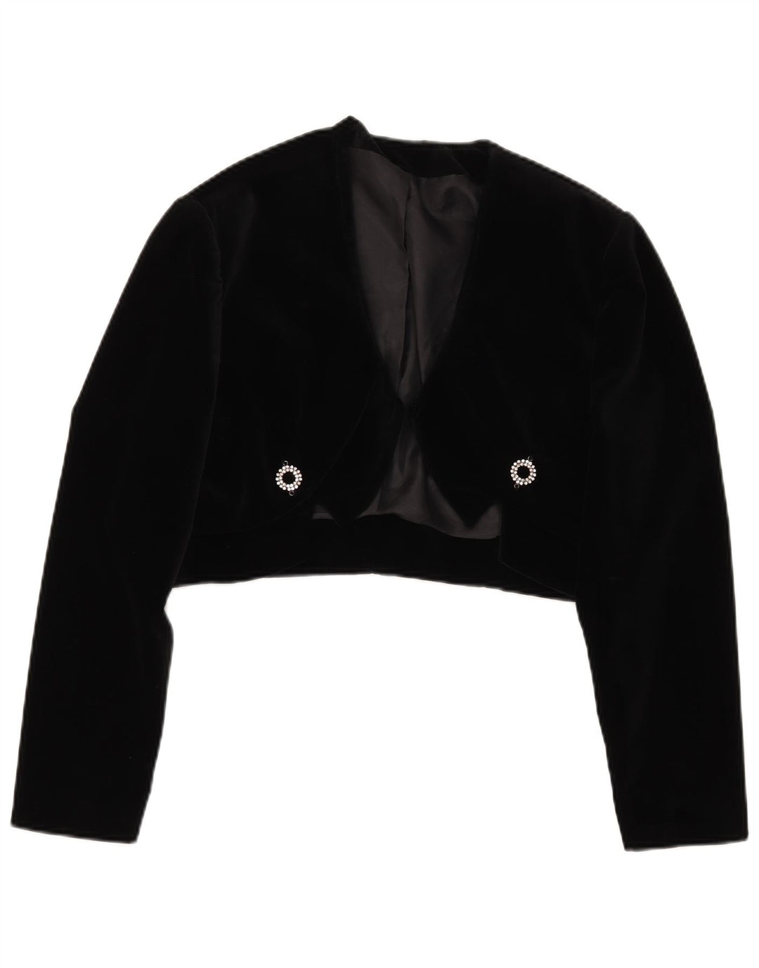 Jaqueta Bolero Feminina Vintage IT 48 XL Algodão Preto