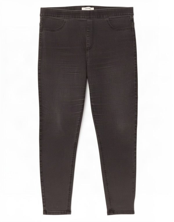 Calça jeans feminina Marks & Spencer Jegging cortada UK 14 grande W32 L24 preta