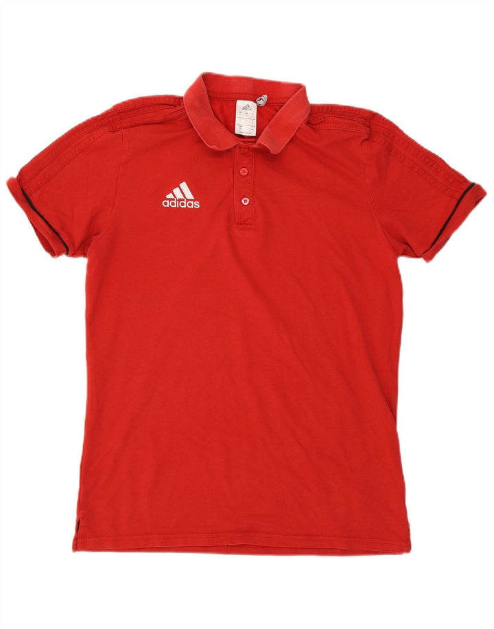 Adidas Mens Climalite Polo Grande Algodão Vermelho