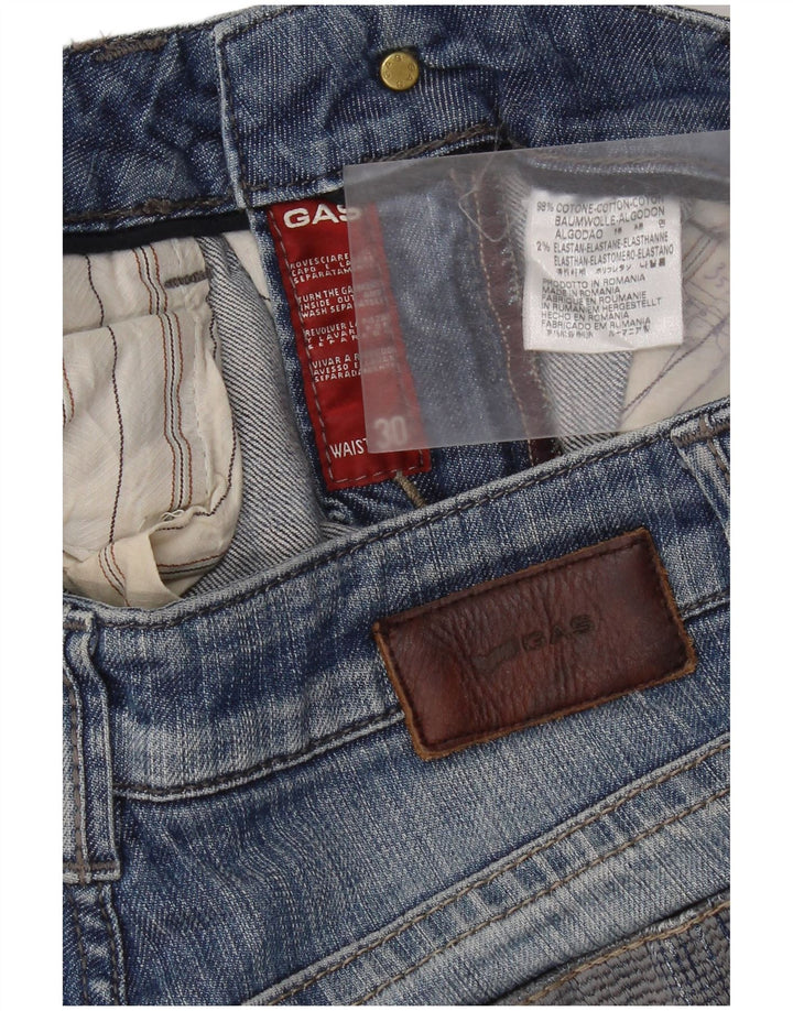 Gas Womens Straight Jeans W30 L31 Azul Algodão