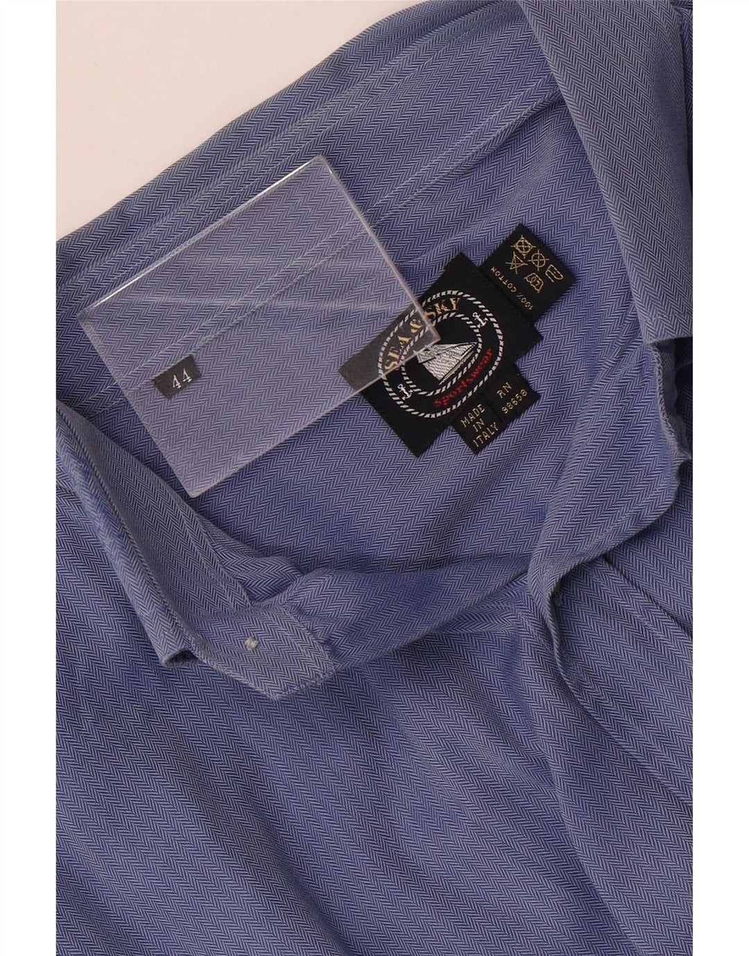 Camisa masculina Sea & Sky tamanho 44 XL algodão espinha de peixe azul
