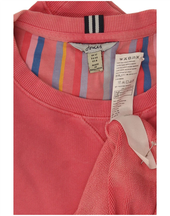 Moletom feminino Joules Jumper UK 12 algodão rosa médio