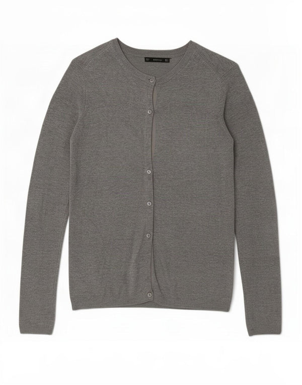 Suéter cardigã feminino Zara Reino Unido 10 viscose cinza pequeno