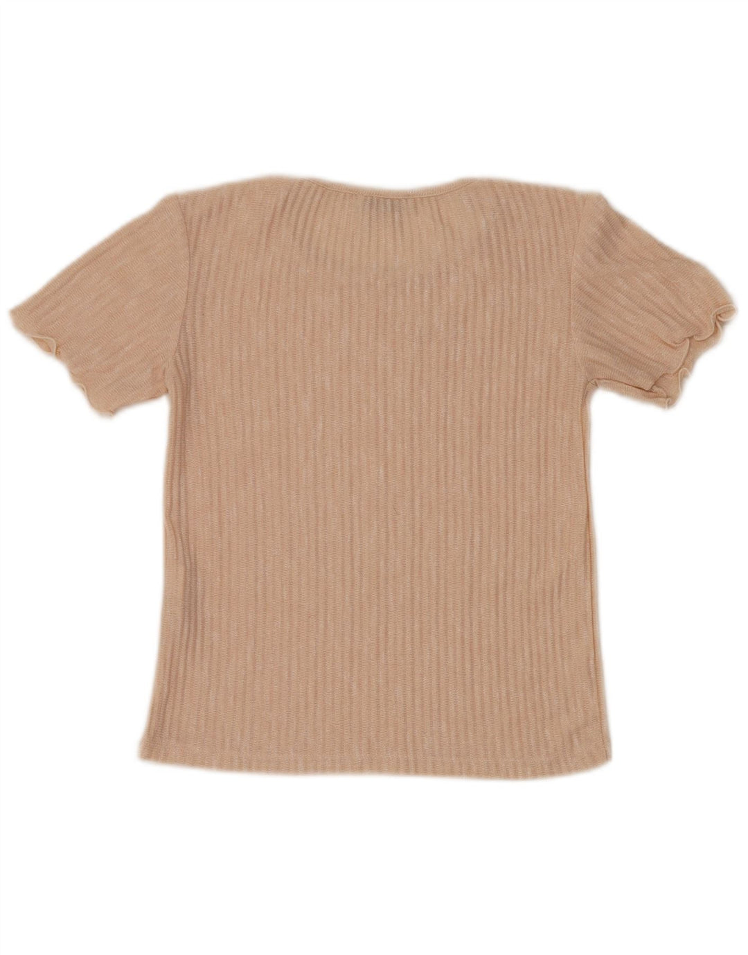Blusa feminina Zara Top UK 10 poliéster listrado bege pequeno