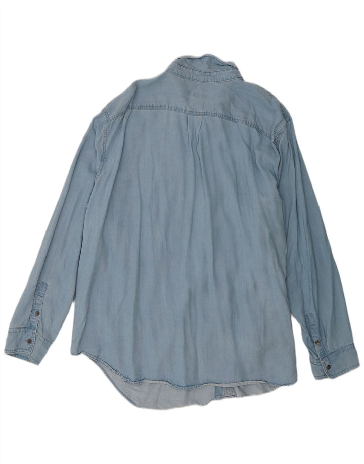 Camisa jeans feminina Chaps UK 20 2XL azul Lyocell