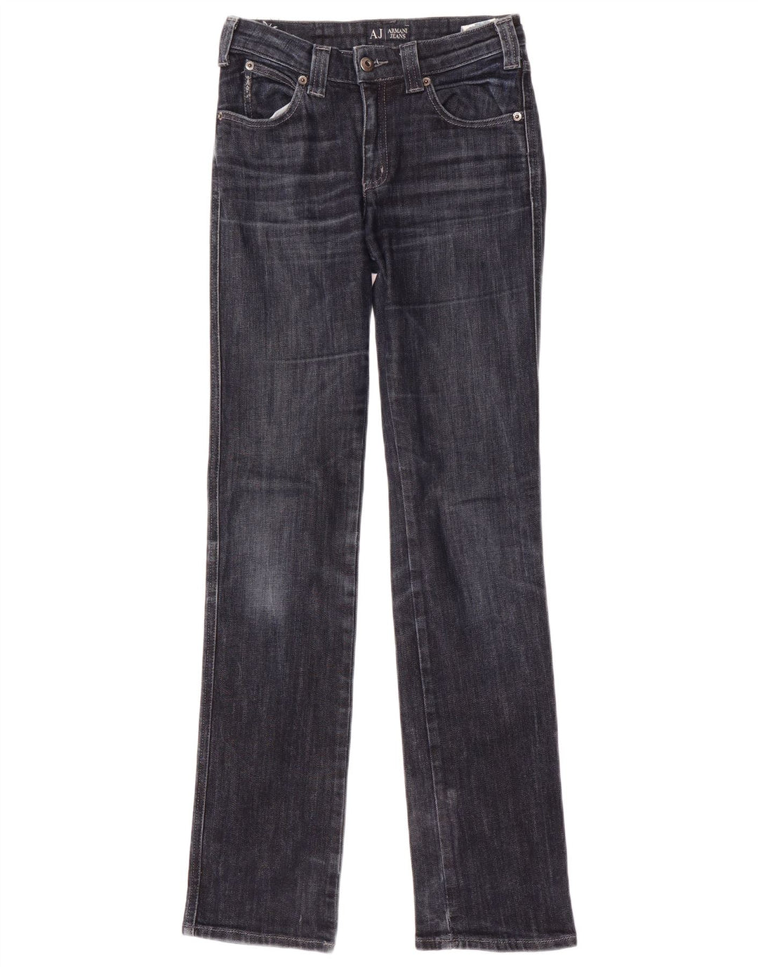 Jeans retos femininos Armani W26 L32 algodão azul marinho