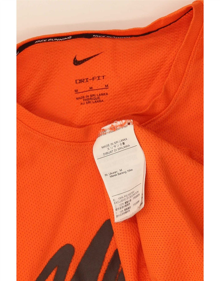 Camiseta Nike Masculina Dri Fit Graphic Top Médio Laranja Poliéster
