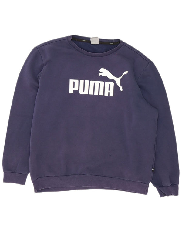 Puma moletom masculino gráfico jumper grande algodão azul marinho