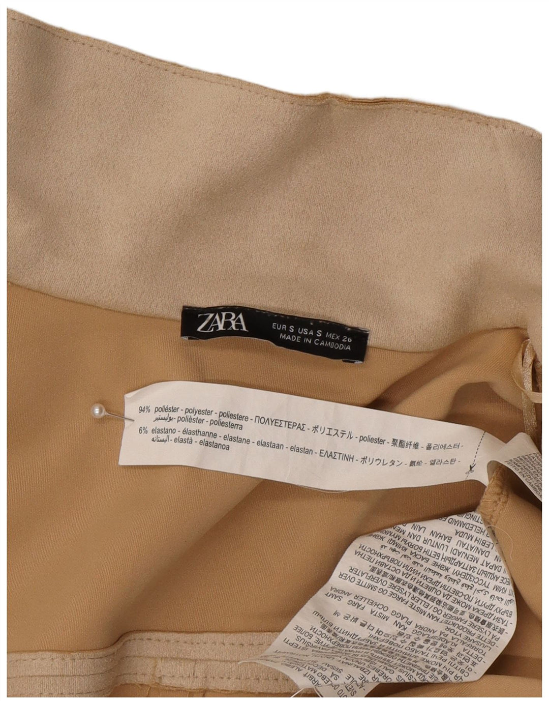 Sobretudo aberto oversized feminino Zara UK 10 pequeno poliéster bege