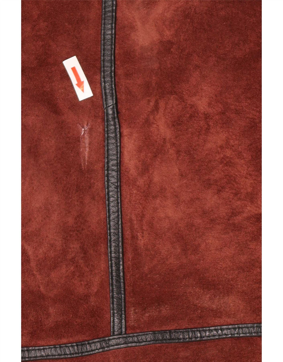Casaco feminino vintage folgado em shearling Reino Unido 12 bloco colorido marrom médio
