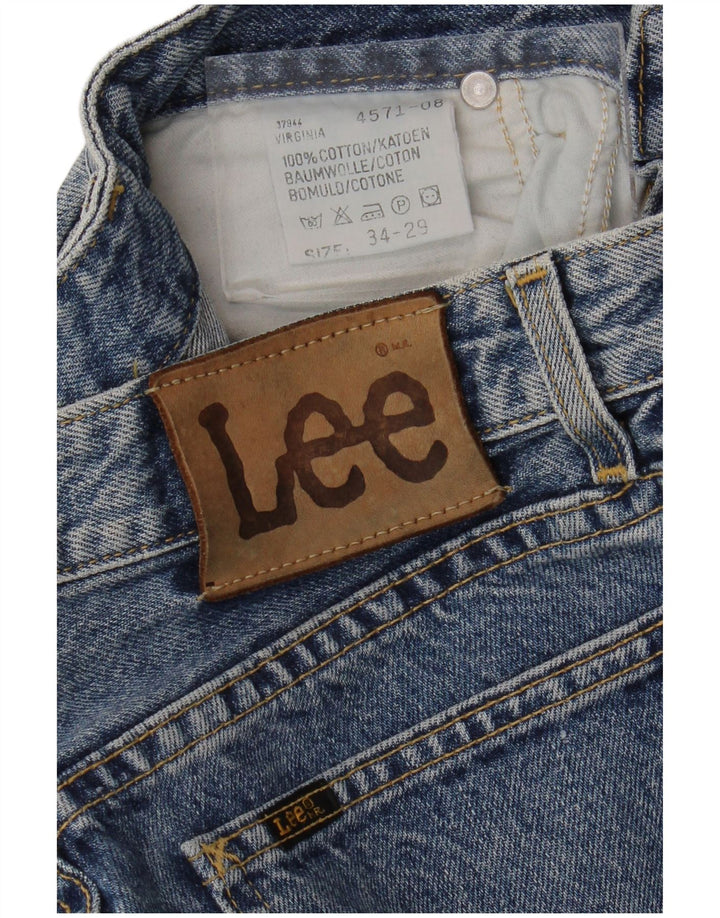 Calça jeans feminina de cintura alta LEE W34 L29 algodão azul