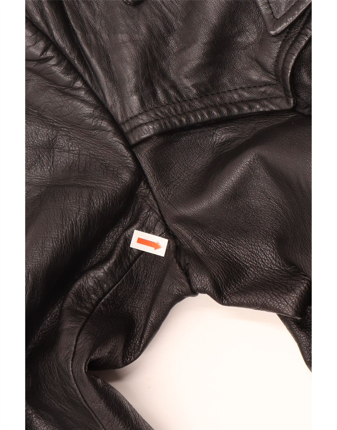 Casaco de couro feminino VINTAGE UK 12 couro preto médio