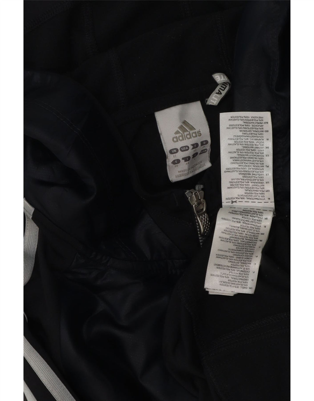 Adidas Womens Climalite Hooded Tracksuit Top Jacket UK 12 Médio Azul Marinho