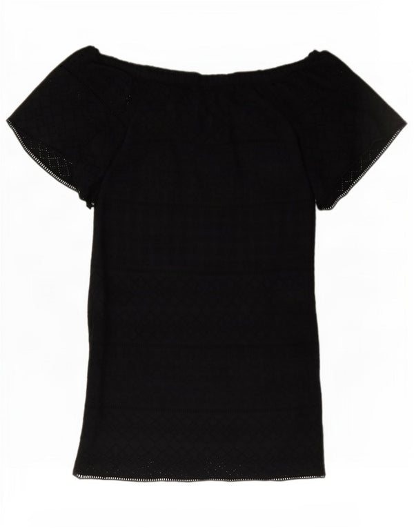 Vestido feminino Ralph Lauren com ombro de fora EUA 6 Médio Azul Marinho Argyle/Diamante