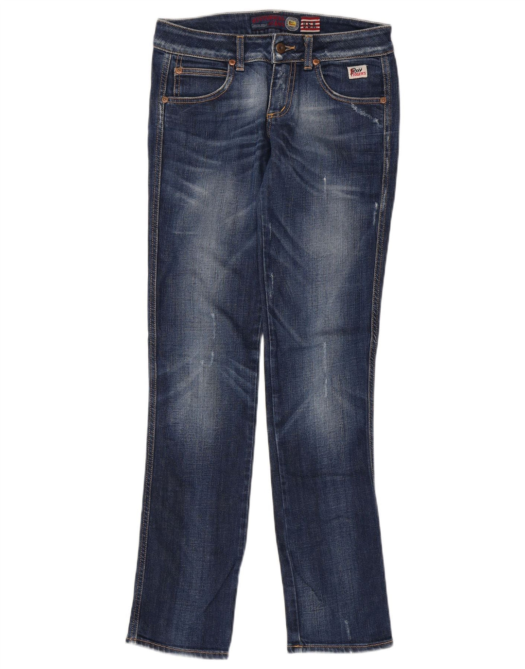 ROY ROGERS Jeans femininos desgastados slim W27 L33 algodão azul