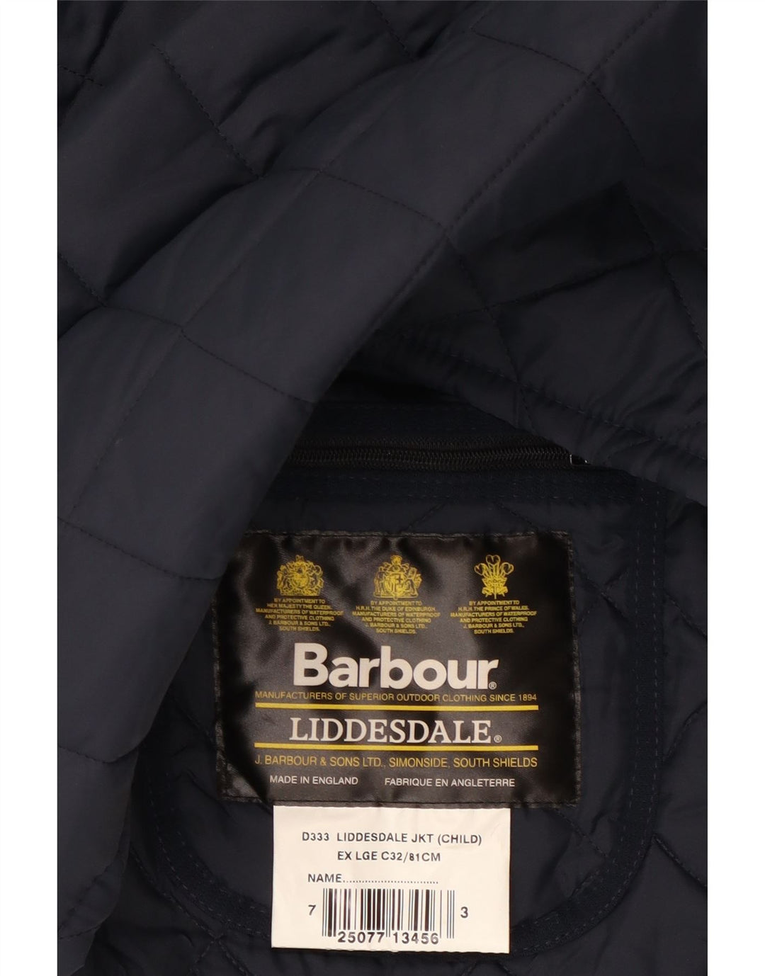 Jaqueta acolchoada Barbour Boys LIDDESDALE 12-13 anos azul marinho