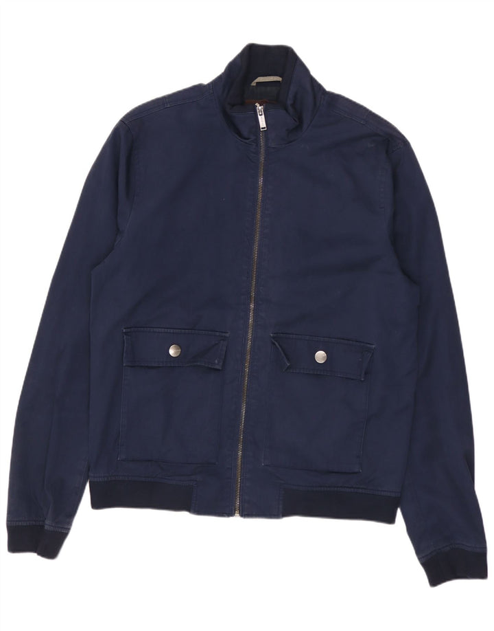 Jaqueta bomber masculina Michael Kors Reino Unido 36 pequena viscose azul marinho
