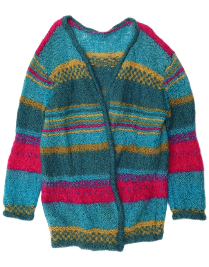 Suéter Cardigan Longline Feminino Vintage Reino Unido 14 Médio Multicolorido