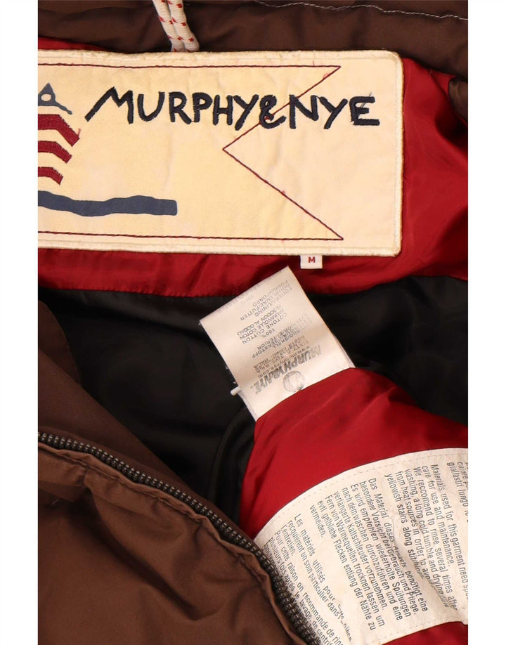 Jaqueta feminina acolchoada com capuz Murphy & Nye Reino Unido 14 algodão marrom médio