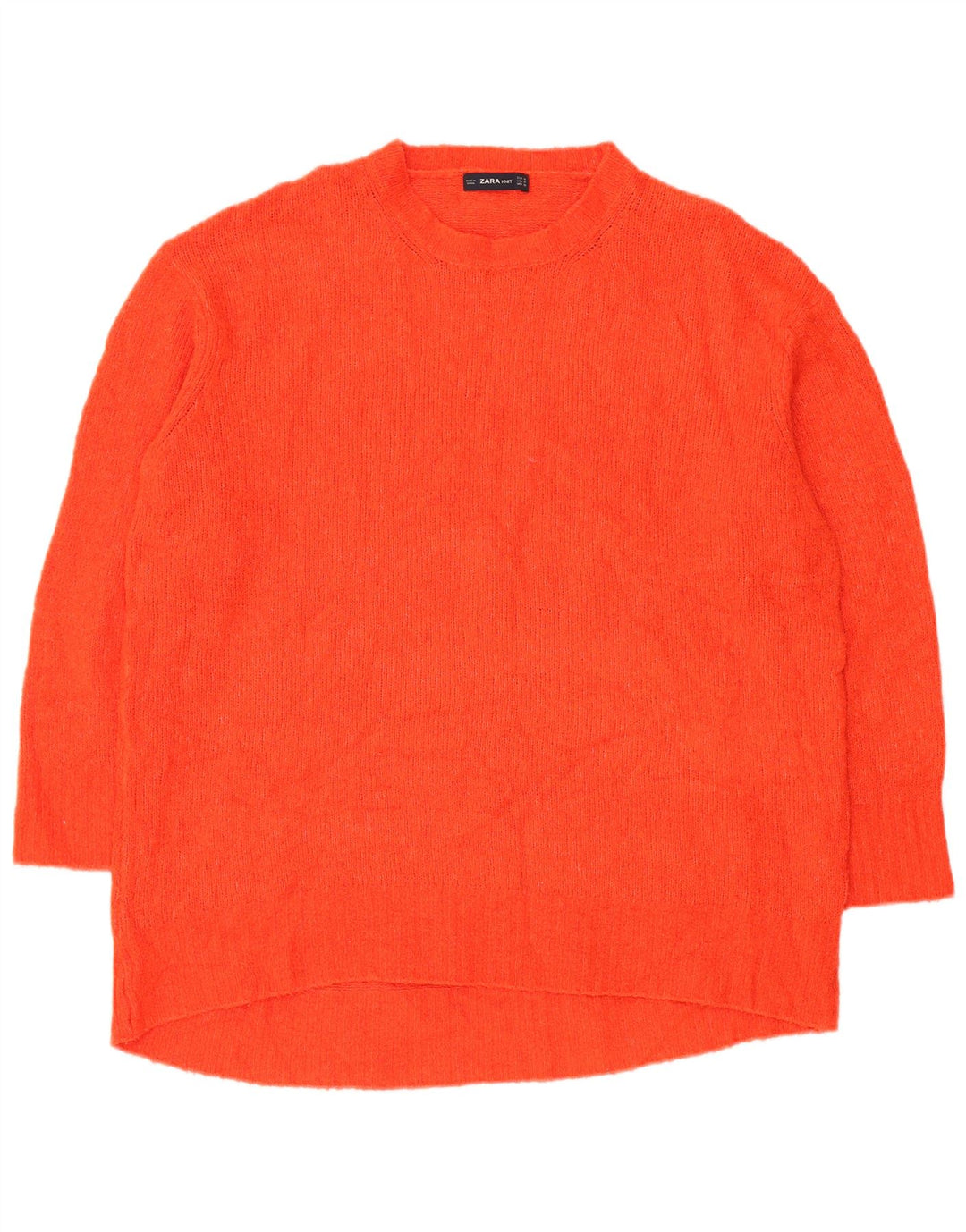Suéter feminino Zara Longline com gola redonda e gola alta Reino Unido 14 médio vermelho