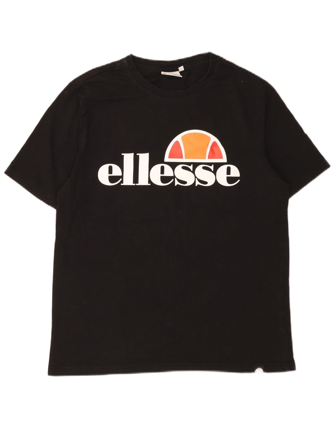 Ellesse Camiseta masculina gráfica top pequeno algodão preto