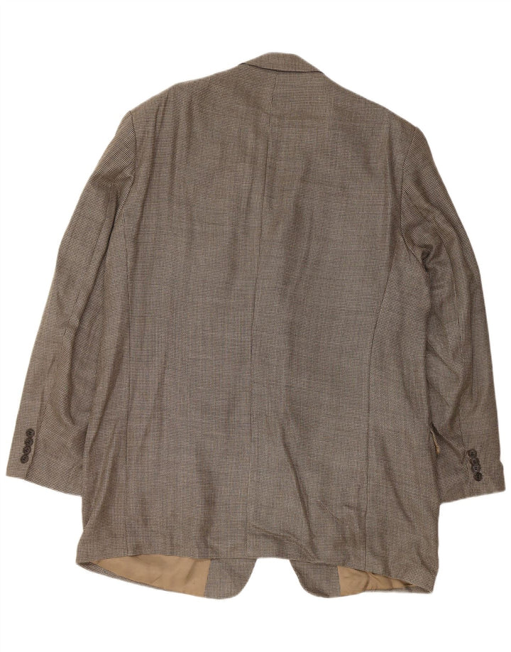 Jaqueta blazer masculina de 3 botões CALVIN KLEIN tamanho 46 XL cinza xadrez seda