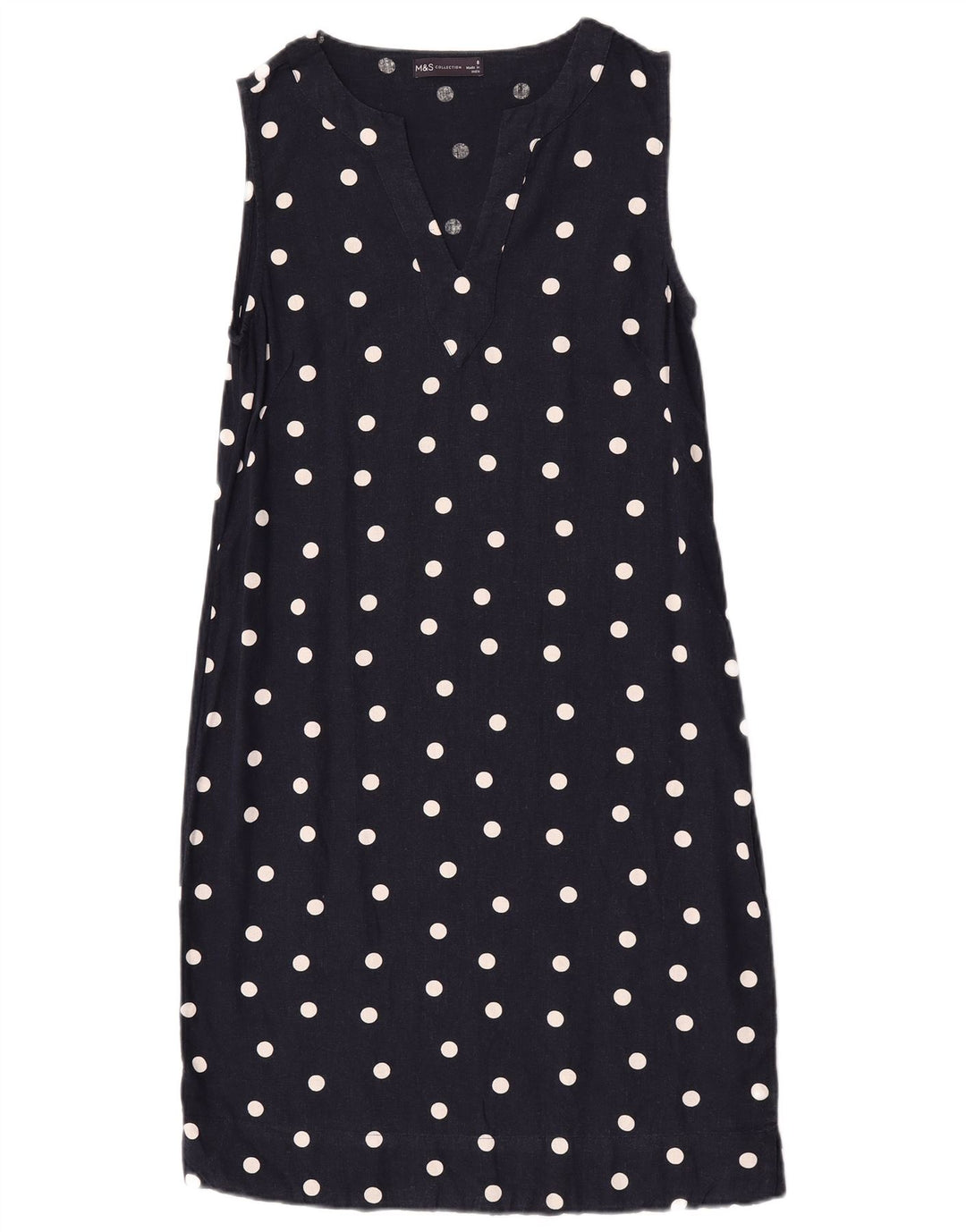 Vestido feminino Marks & Spencer UK 8 bolinhas azul marinho pequeno