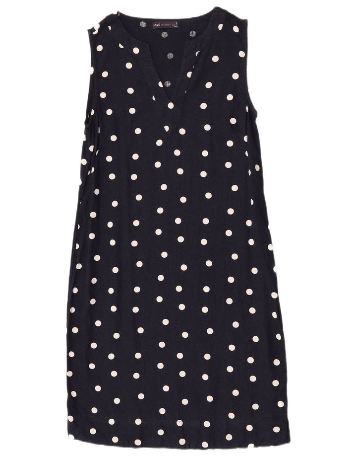 Vestido feminino Marks & Spencer UK 8 bolinhas azul marinho pequeno