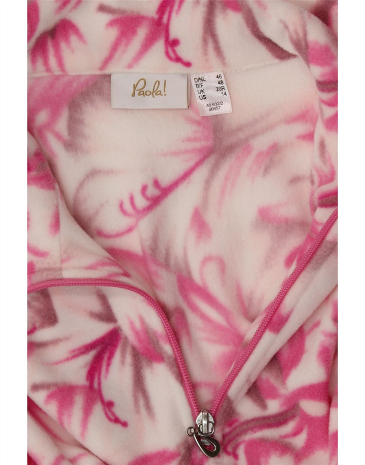 Suéter feminino de lã com manga 3/4 PAOLA UK 20 2XL rosa floral